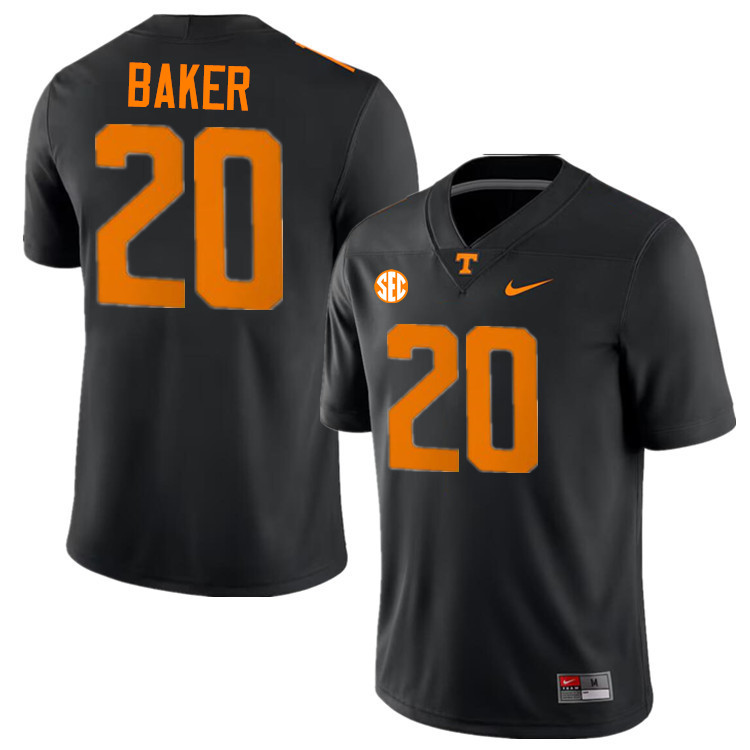 #20 Justin Baker UT Vols Jerseys,Tennessee Volunteers College Football Jerseys Stitched-Black